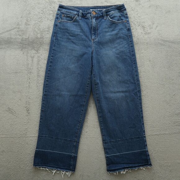 INC International Concepts Jeans Women's 8 High-Rise Wide-Leg Crop 24" Inseam - Picture 1 of 16